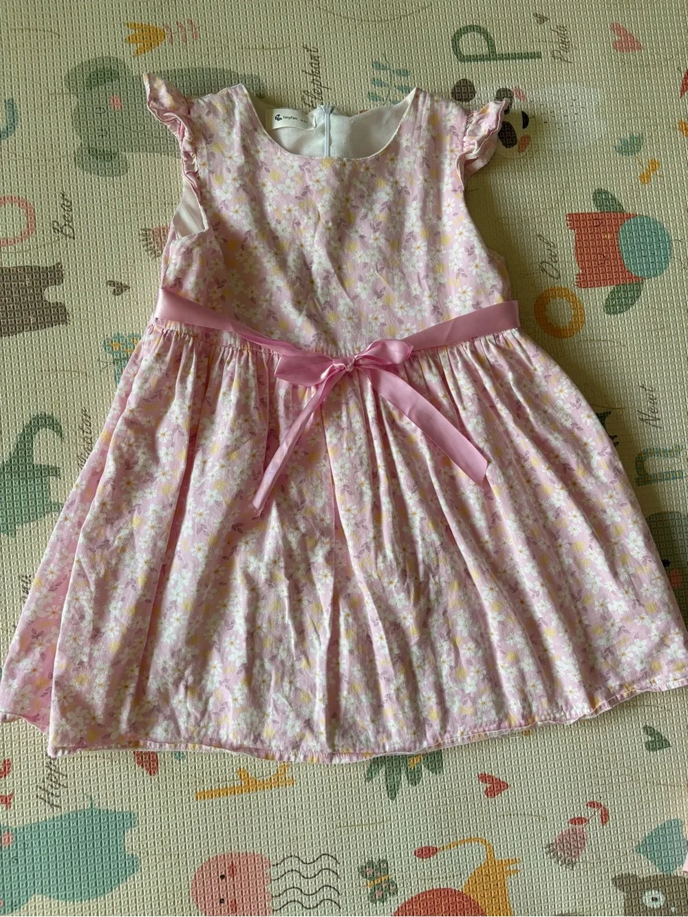 Girls' Pink Floral & Strawberry Dress Bundle - size 6-7 or 130cm